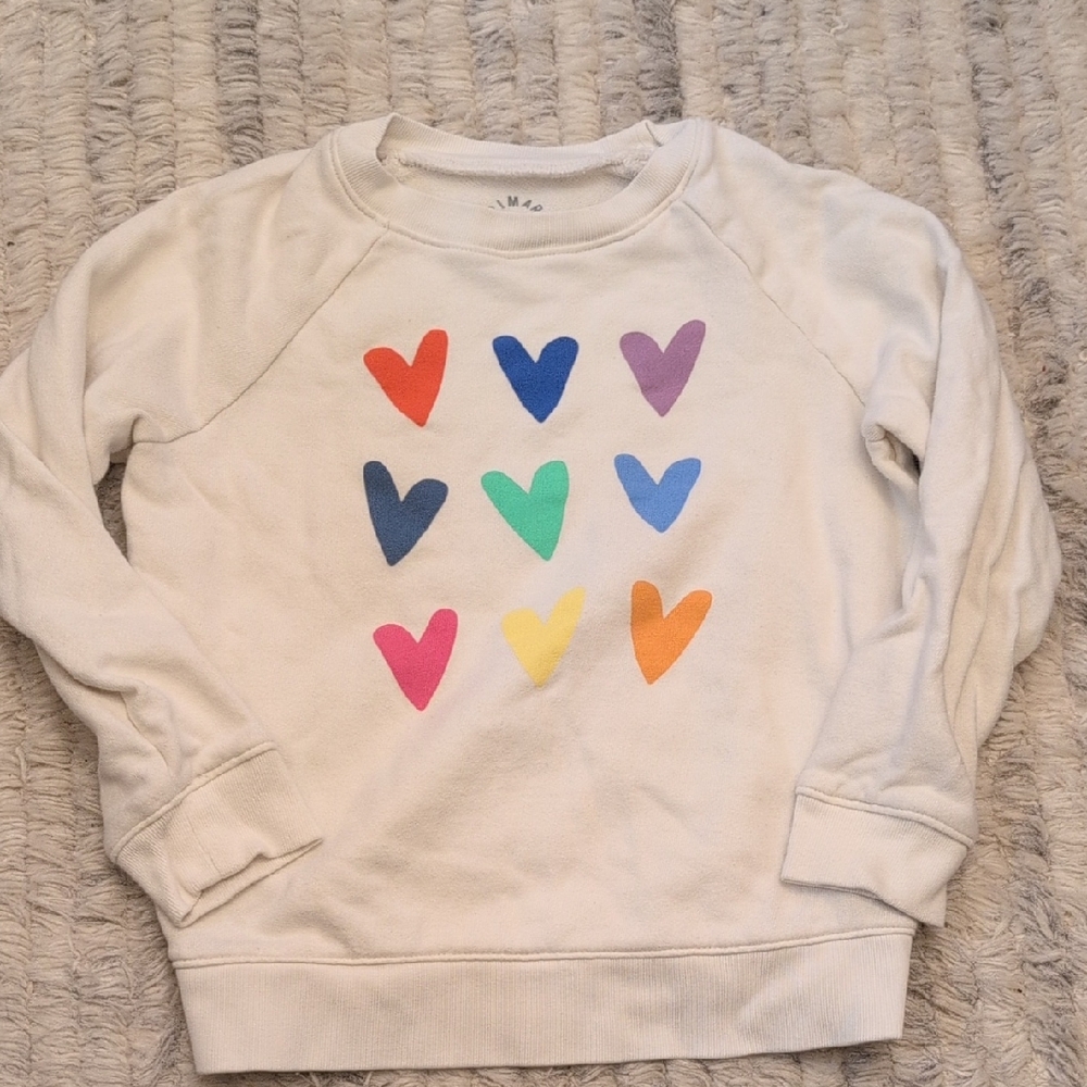 Primary Valentine Rainbow Hearts Crewneck Sweatshirt - 6 / 7